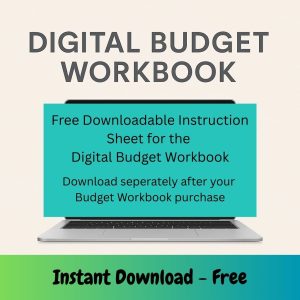 Free Downloadable Instruction Sheet for the Digital Budget Workbook - Instant Download - Free